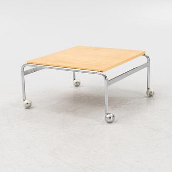 Bruno Mathsson, a birch and chrome 'Karin' coffee table.