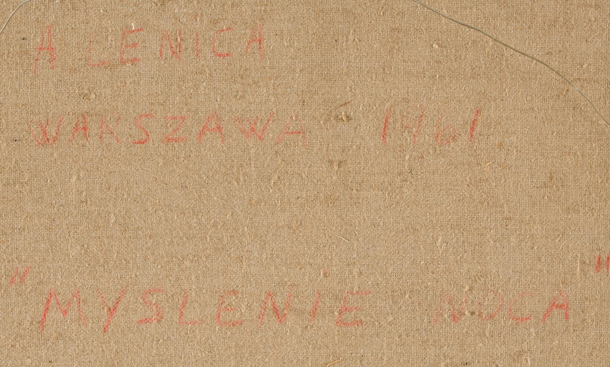 Alfred Lenica, oil on canvas, Signed Lenica, and on verso signed A Lenica and dated Warsawa 1961.