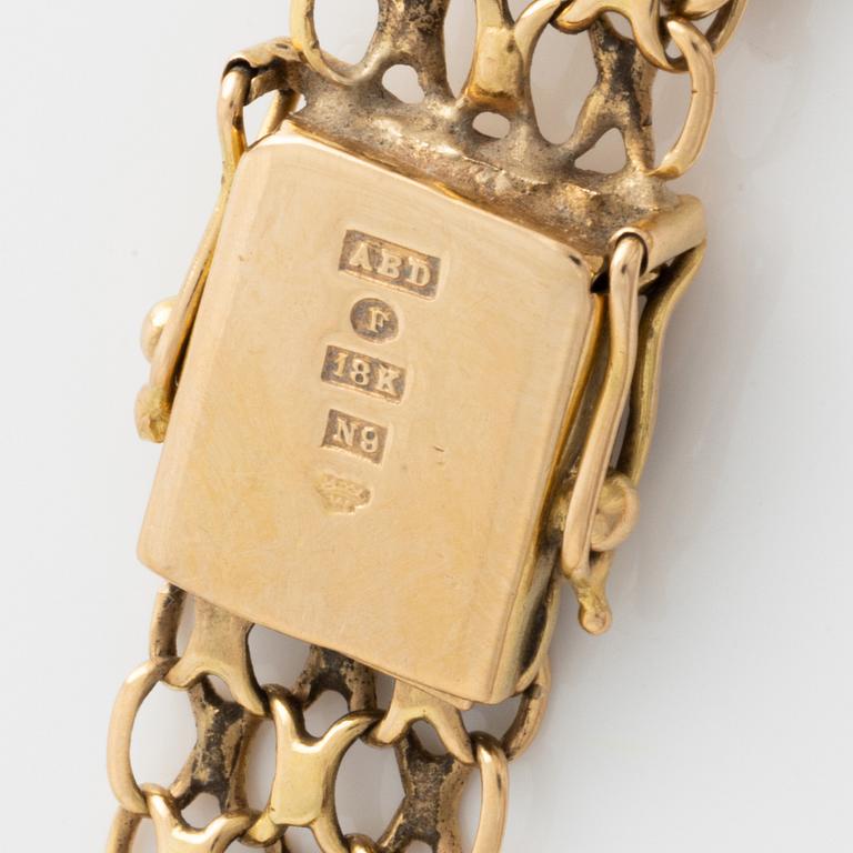 Armband, x-länk, 18K guld.