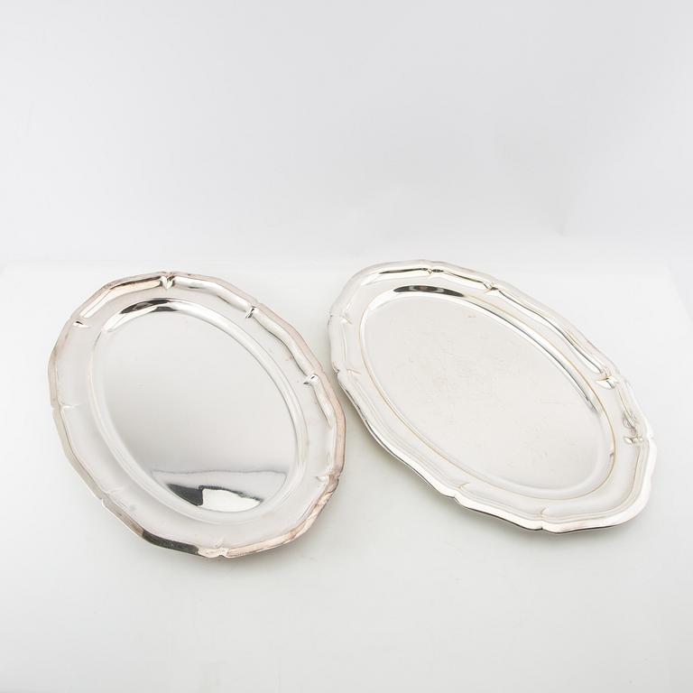 Trays/Serving platters including GAB silverplate, first half of the 20th century.