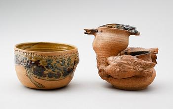 SKÅLAR, 2 st, keramik, Amie Stålkrantz, 1900-talets andra hälft.