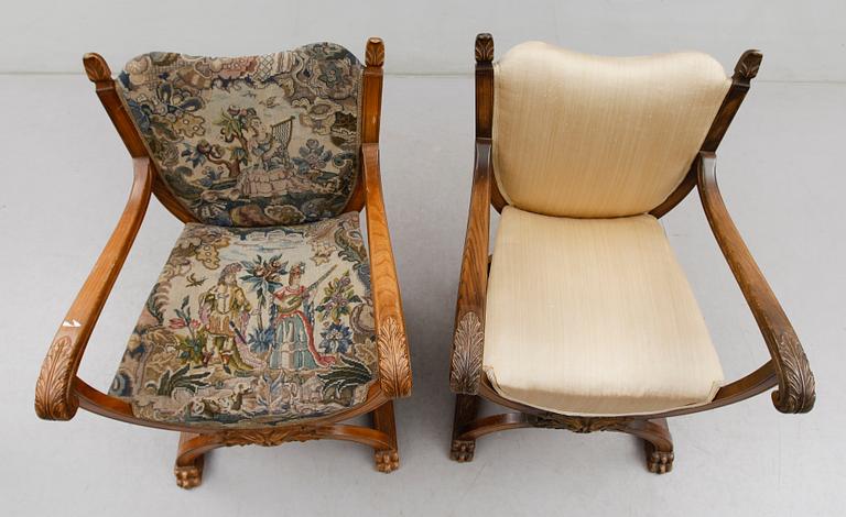 KARMSTOLAR, 1 par, renässansstil, 1900-talets början.