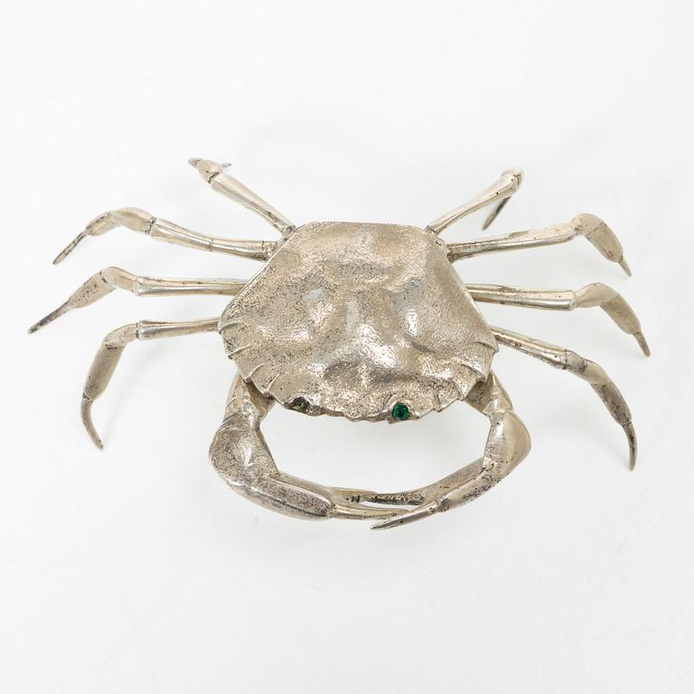 Saltkar/dosa, i form av krabba, silver, Spanien, 1900-tal.