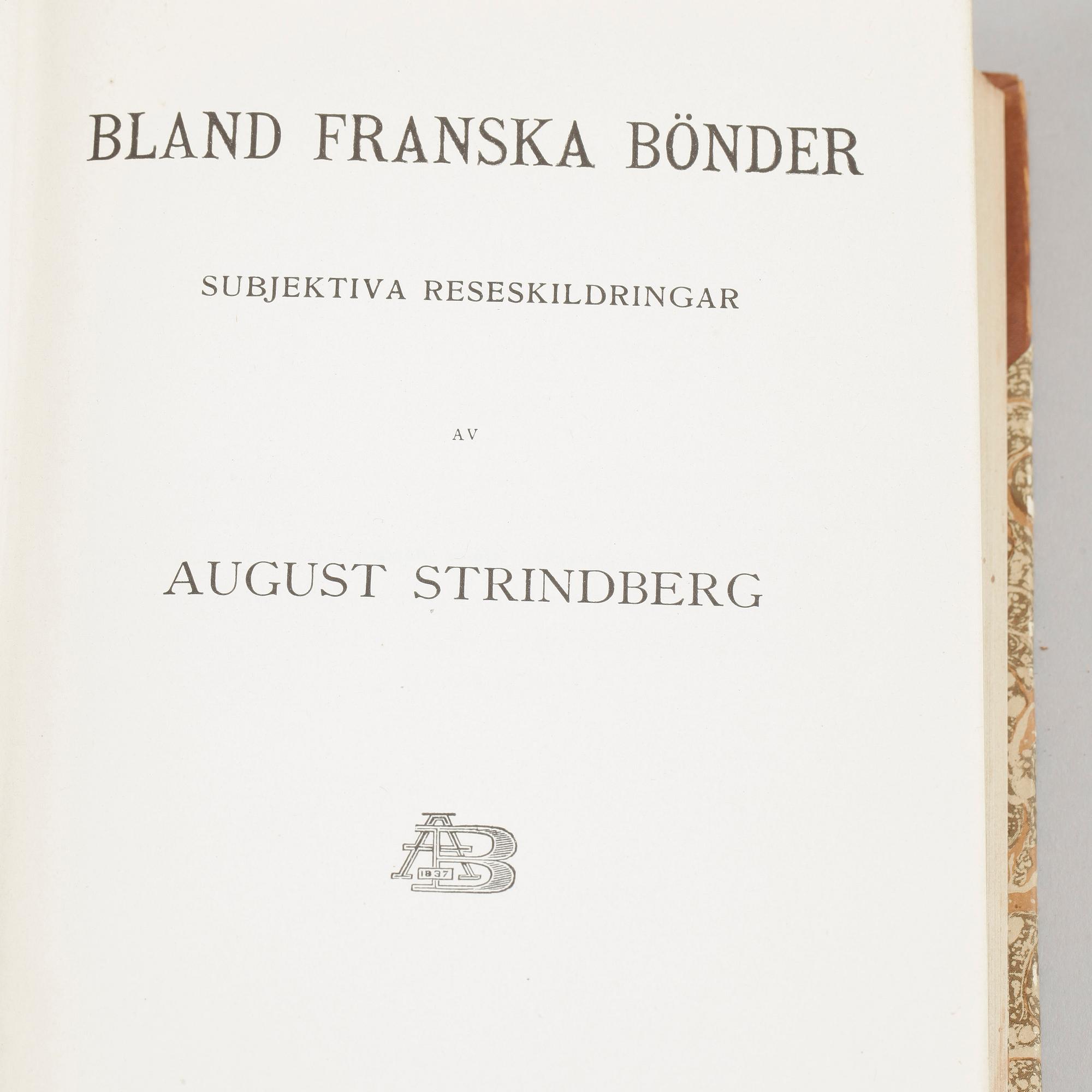 BÖCKER, 26 st, 55 volymer, August Strindbergs samlade verk, Albert Bonniers Förlag.