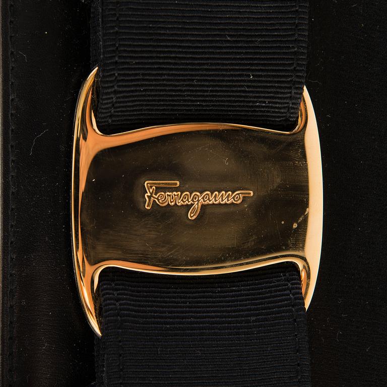Salvatore Ferragamo, Vara Bow Black Leather and Ribbon Handbag.