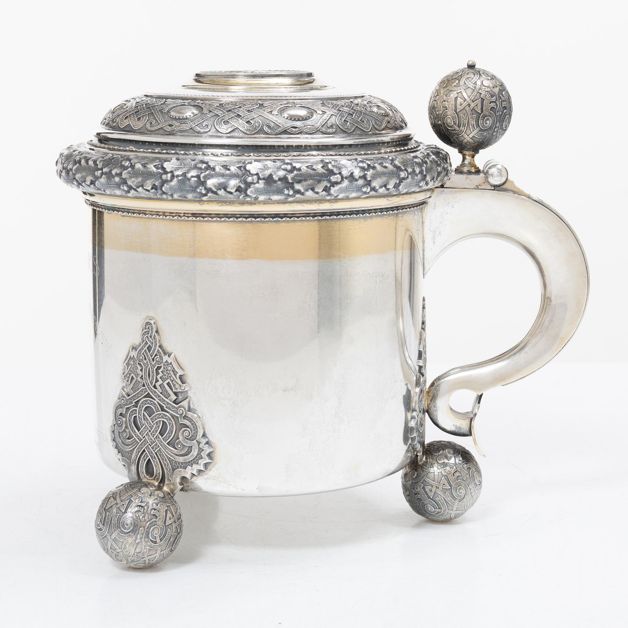 Karl Anderson, Dryckeskanna, silver, Stockholm 1906.