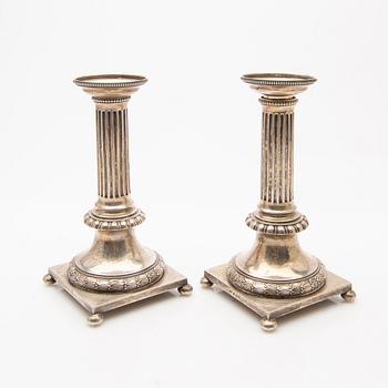 C.G. Hallberg, Ljusstakar, ett par, silver, 1900, Stockholm.