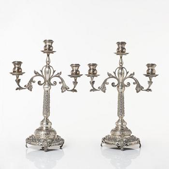 Kandelabrar, ett par, silver, 1900-tal.
