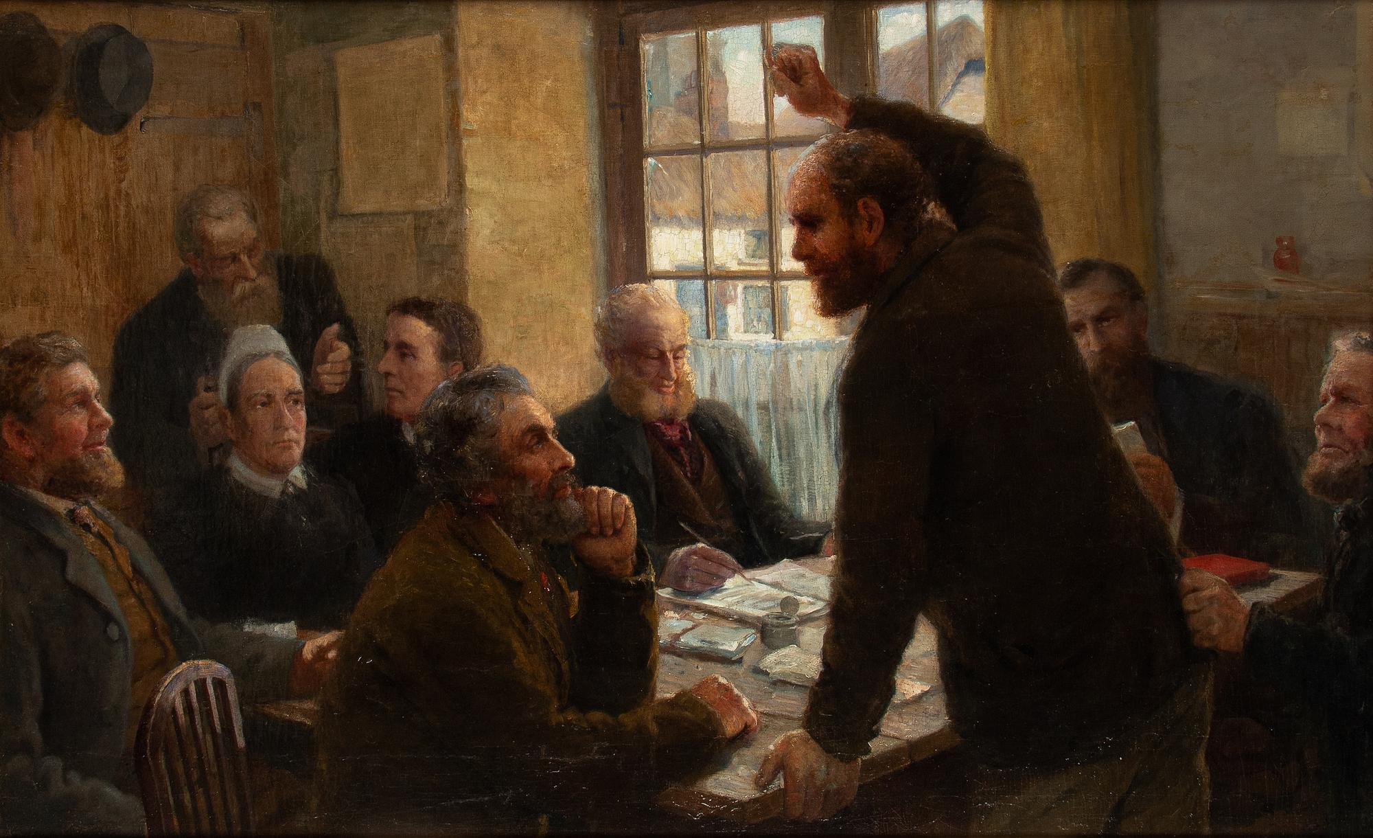 Unknown artist, 19/20th century, oil on relined canvas, unsigned.