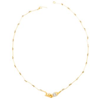 Björn Weckström, necklace, “Jonathan”, 18K gold, platinum, Lapponia. Finland, 1995.