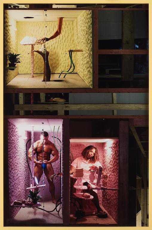 Mika Rottenberg, "Performance Still (PJ & Cheryl)", 2008.