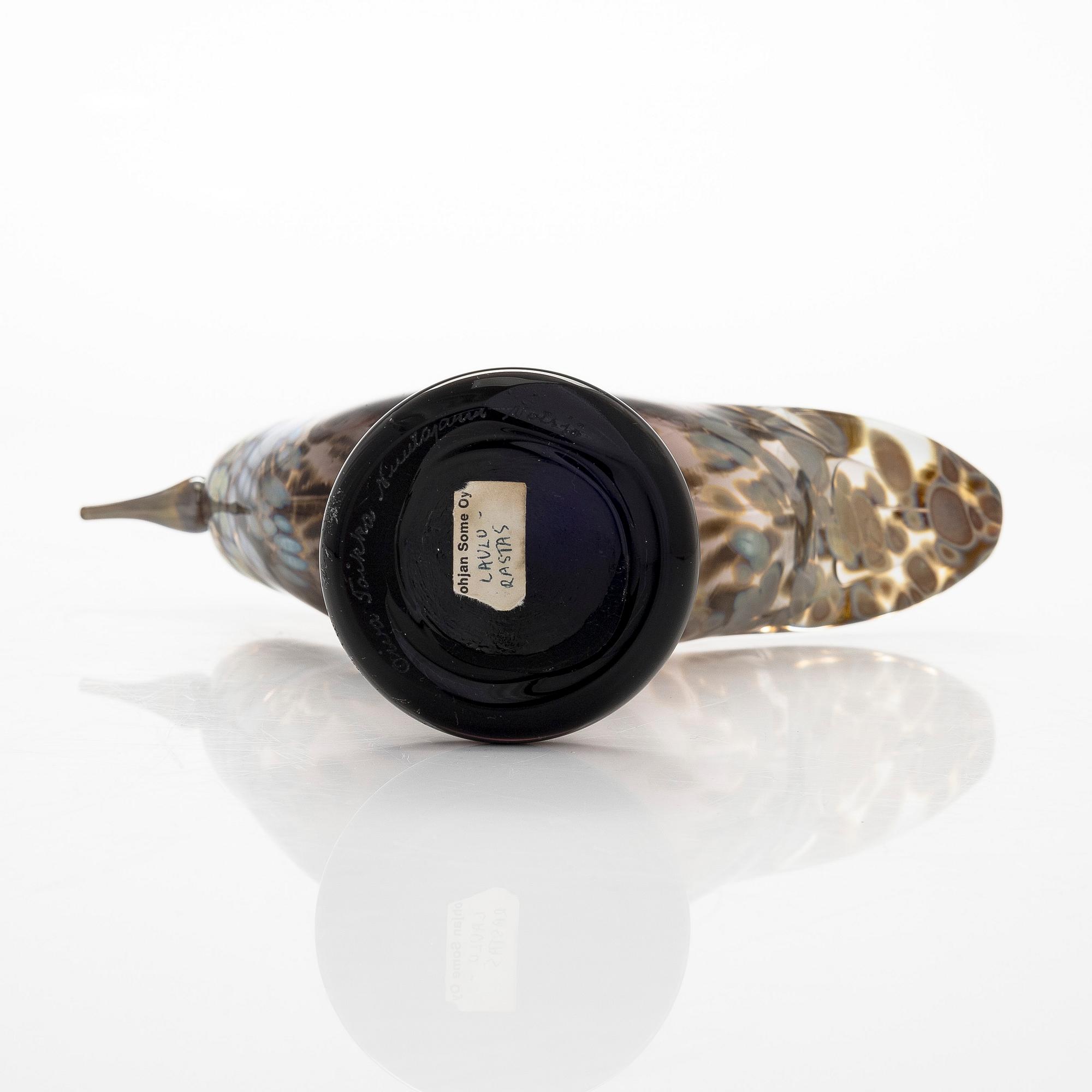 Oiva Toikka, A glassbird, 'Songtrush', signed Oiva Toikka Nuutajärvi.