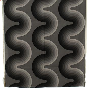 GARDINLÄNGDER, 2 st samt PROVBITAR, 2 st, bomullskretong, Verner Panton för Mira-X. 1970-tal.