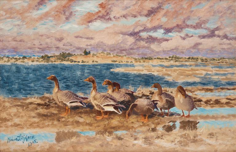 Bruno Liljefors, Resting geese.