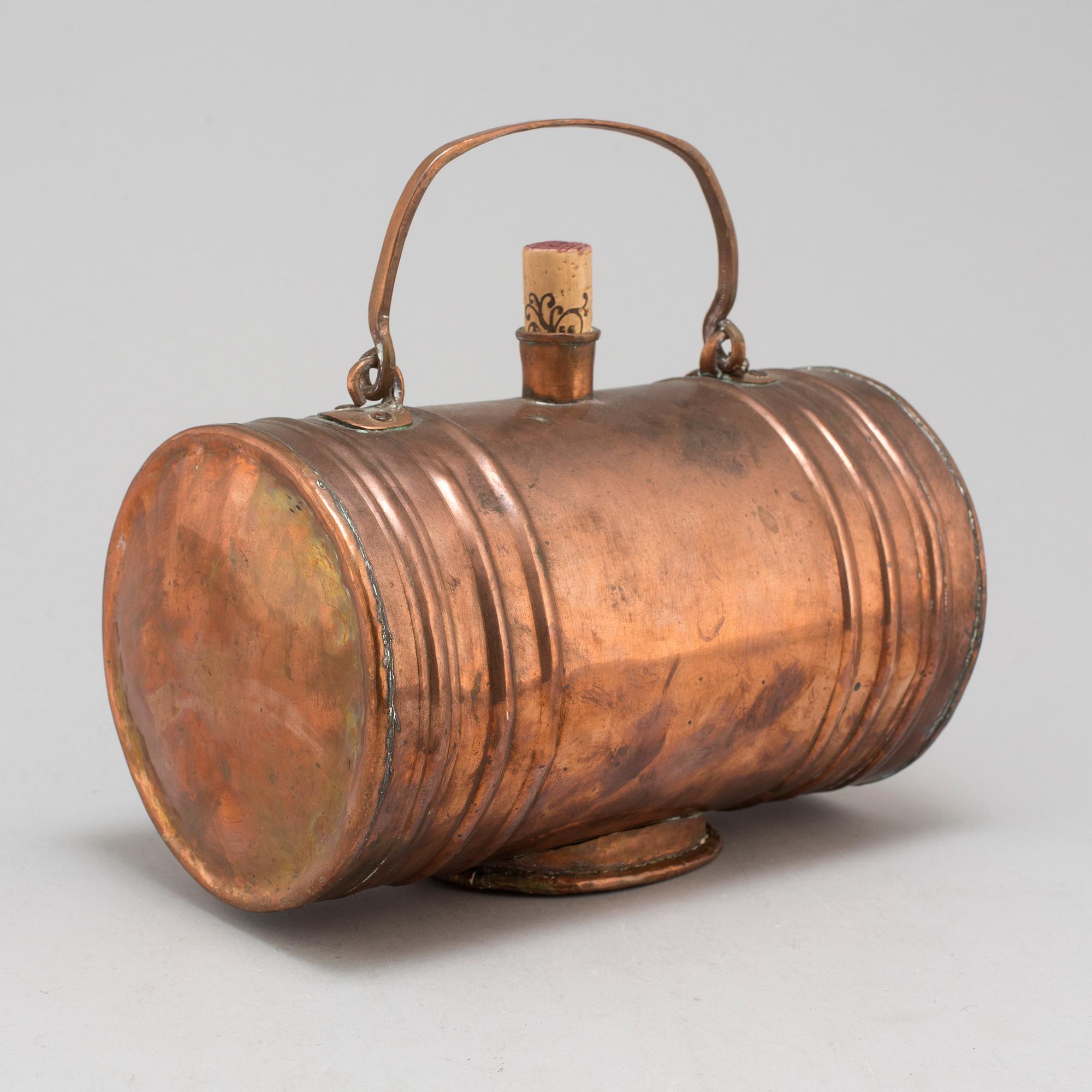 A miniature copper barrel, late 19th / early 20th century.