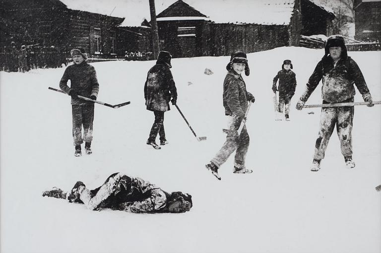 Antanas Sutkus, "Ice Hockey, Vilnius, 1962".