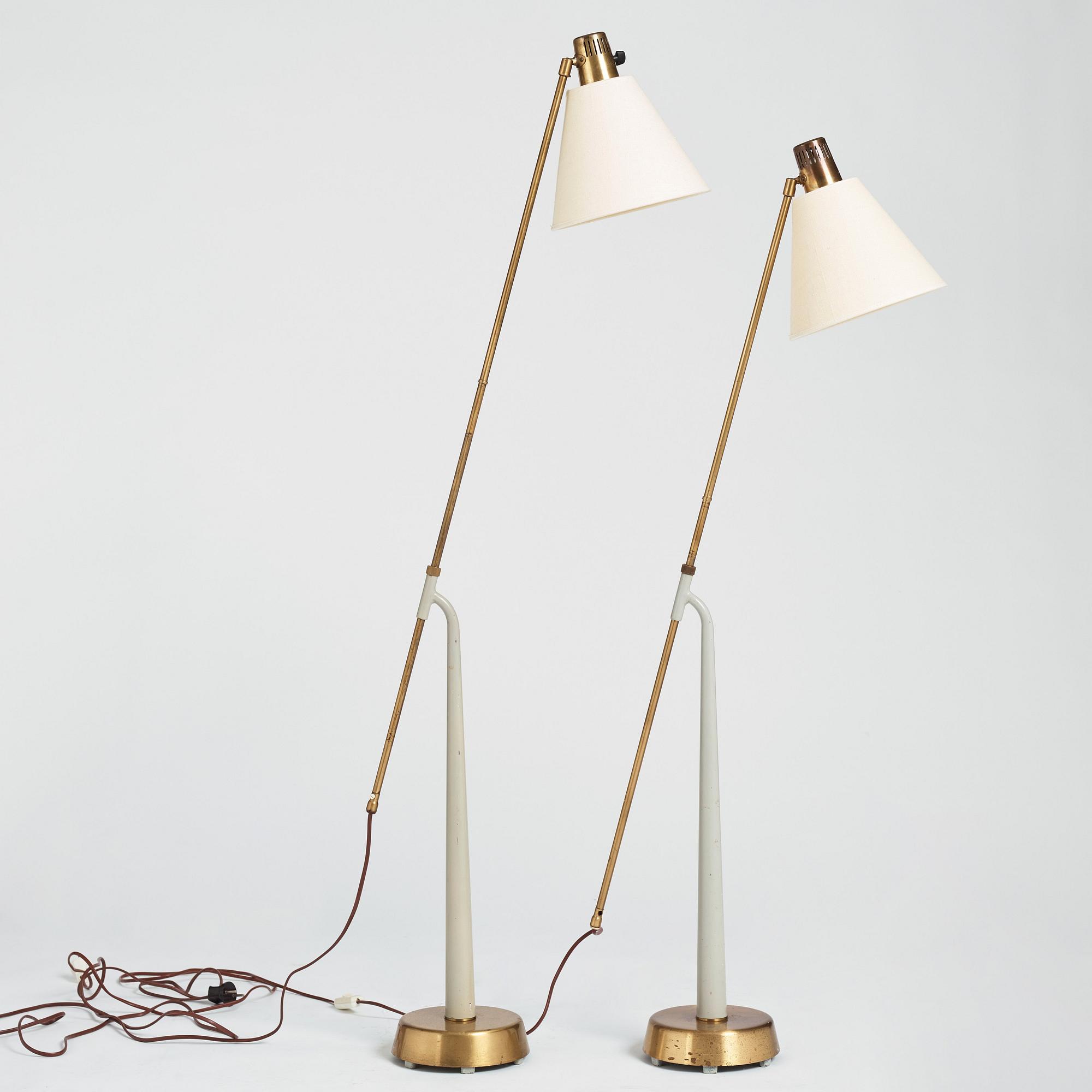 Hans Bergström, a pair of floor lamps, model " 541", ateljé Lyktan, Åhus 1940-50s.