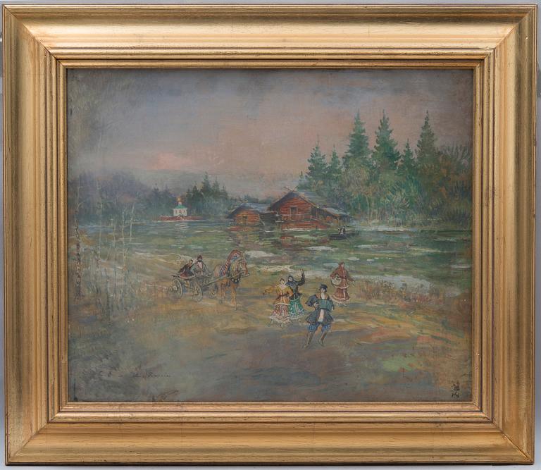 Constantine Korovine, VILLAGE SCENE. КОРОВИН, КОНСТАНТИН АЛЕКСЕЕВИЧ (1861-1939)
ДЕРЕВЕНСКАЯ СЦЕНКА.