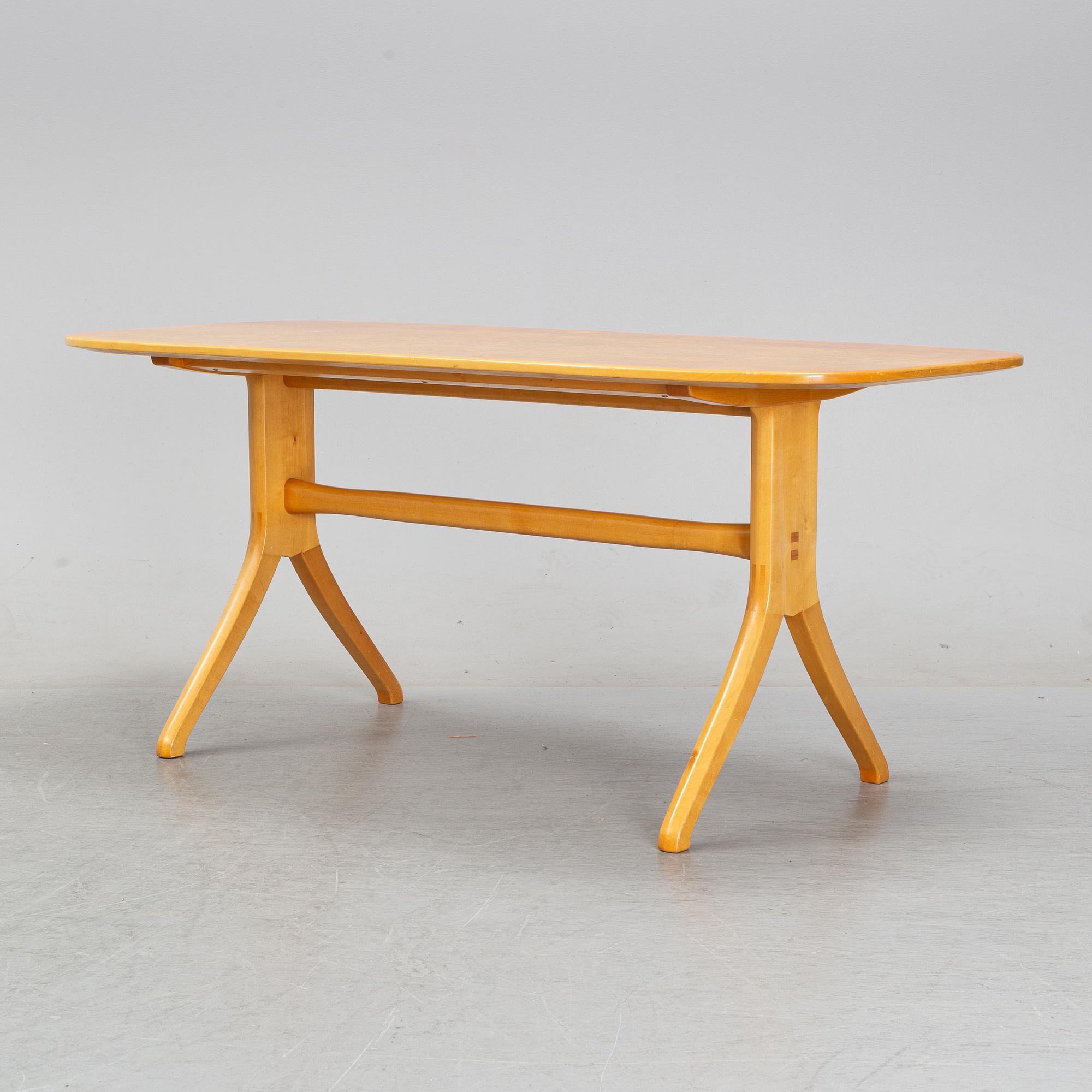 Carl Malmsten, a 'Stora salen' birch sofa table, second half of the 20th century.
