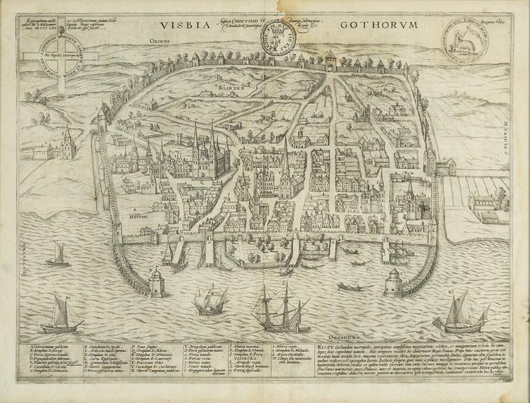 Karta, "Visbia Gothorum", sent 1500-tal.