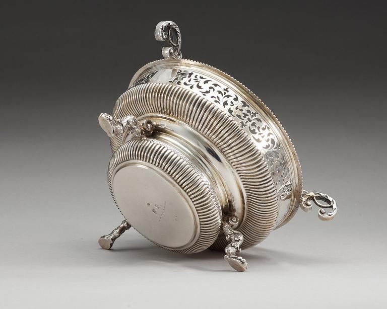 A Swedish early 18th century silver réchaud, marks of Rudolf Wittkopf, Stockholm 1709.