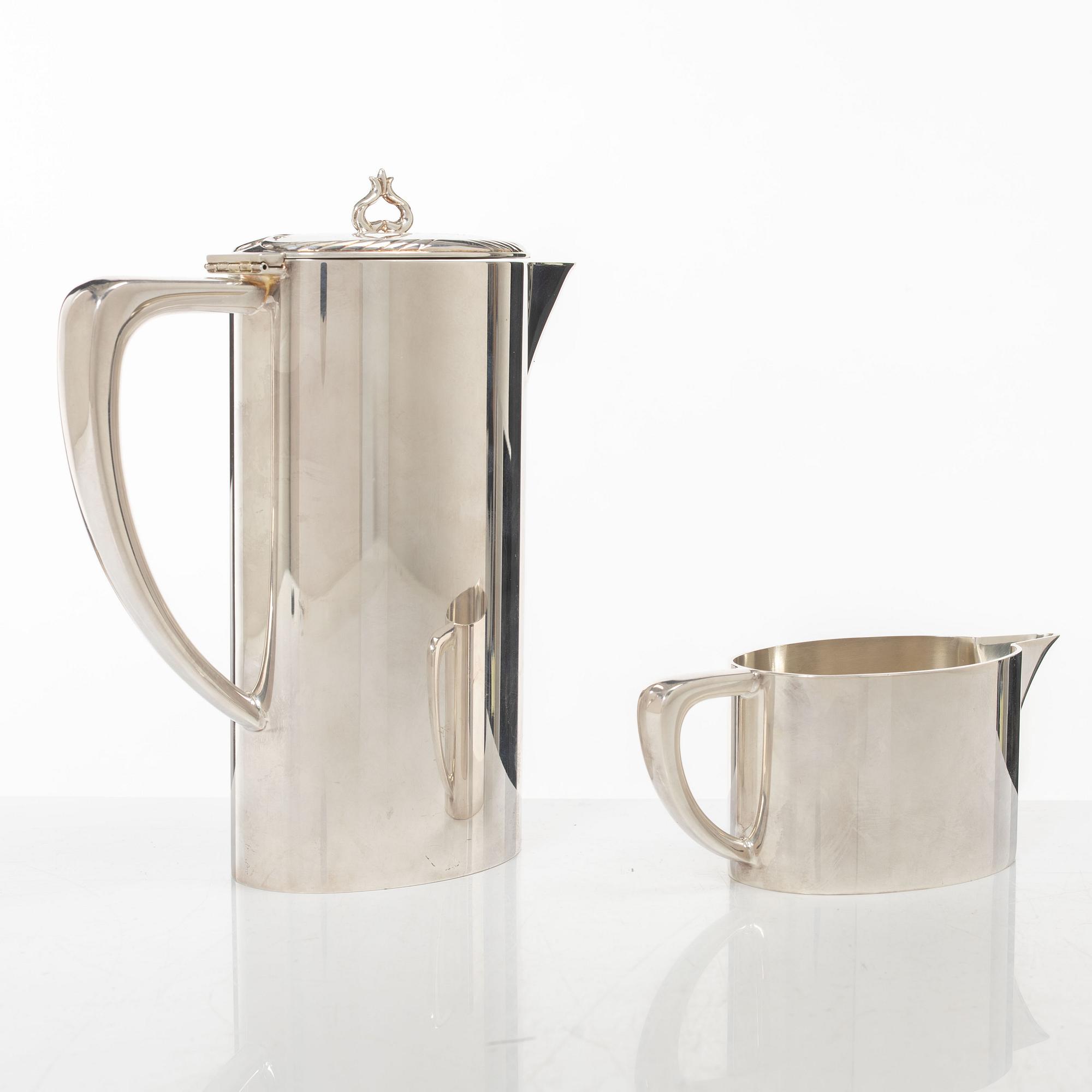 Christoph Widmann, kaffekanna och gräddkanna, nysilver, Tyskland.
