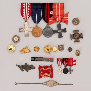 Set of mid 20th Century Finnish medals and badges.