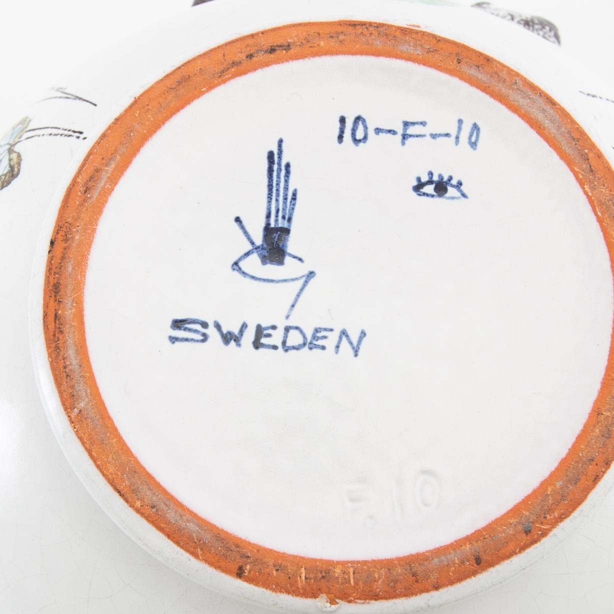 Stig Lindberg, covered bowl Gustavsberg porcelain mid-20th century.