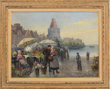 Unknown artist 20th century, Flower Market.
