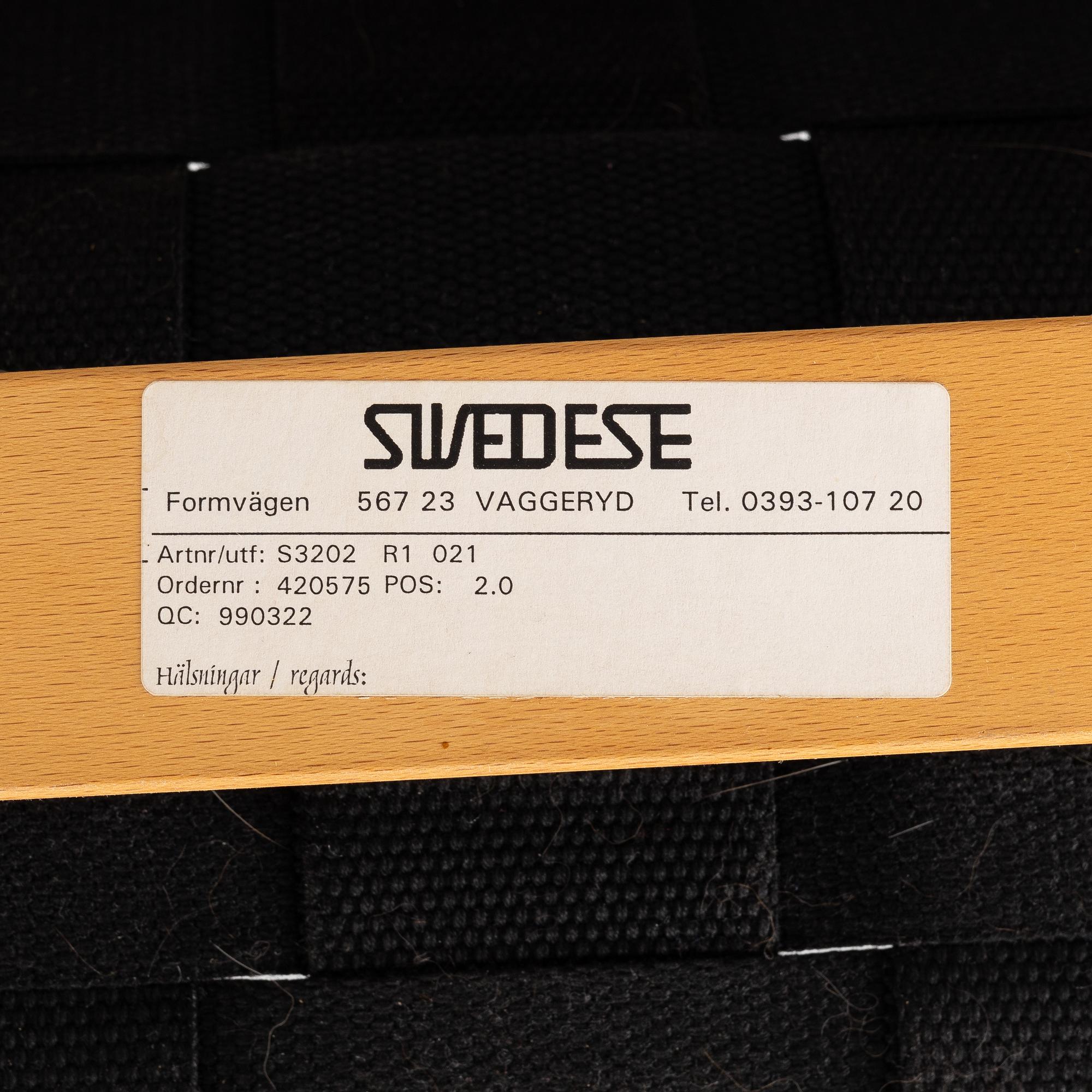 Yngve Ekström, fåtöljer, ett par, "Laminett", Swedese, Vaggeryd, 1900-talets andra hälft.