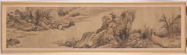 A Chinese scroll painting by anonymous artist, ink and colour on silk, Qing dynasty (1644-1912).