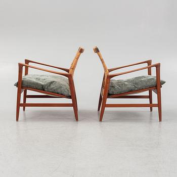 Ib Kofod Larsen, fåtöljer, ett par, "Åre", nr 809, Olof Persons Fåtöljindustri (OPE), Jönköping 1950-60-tal.