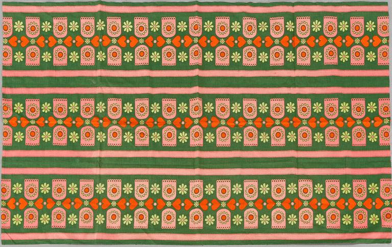 Six pieces of fabric from the third quarter of the 20th century.