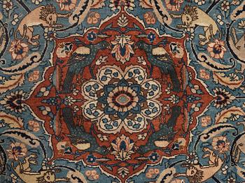 MATTO, semi-antique Tabriz figural, ca 400 x 298,5 cm.