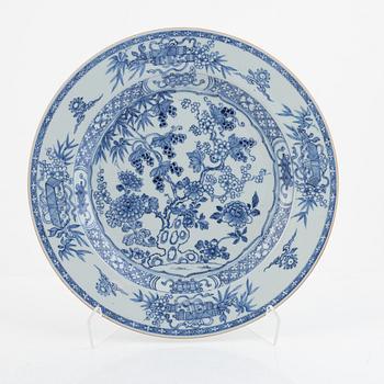 A Chinese blue and white dish, Qing dynasty, Yongzheng (1723-35).