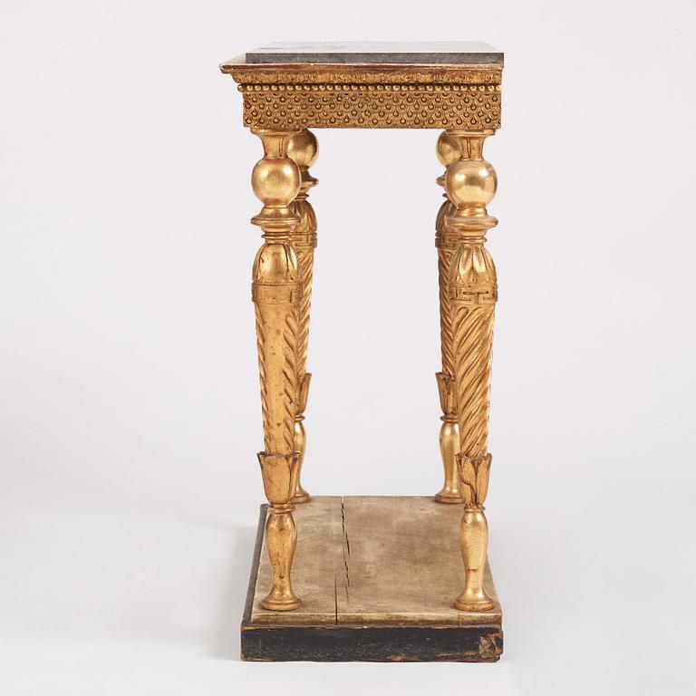 A late Gustavian console table, Stockholm, early 19th century.