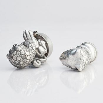 Anna Petrus, two pewter seals, Svenskt Tenn, Stockholm, one stamped 1956.