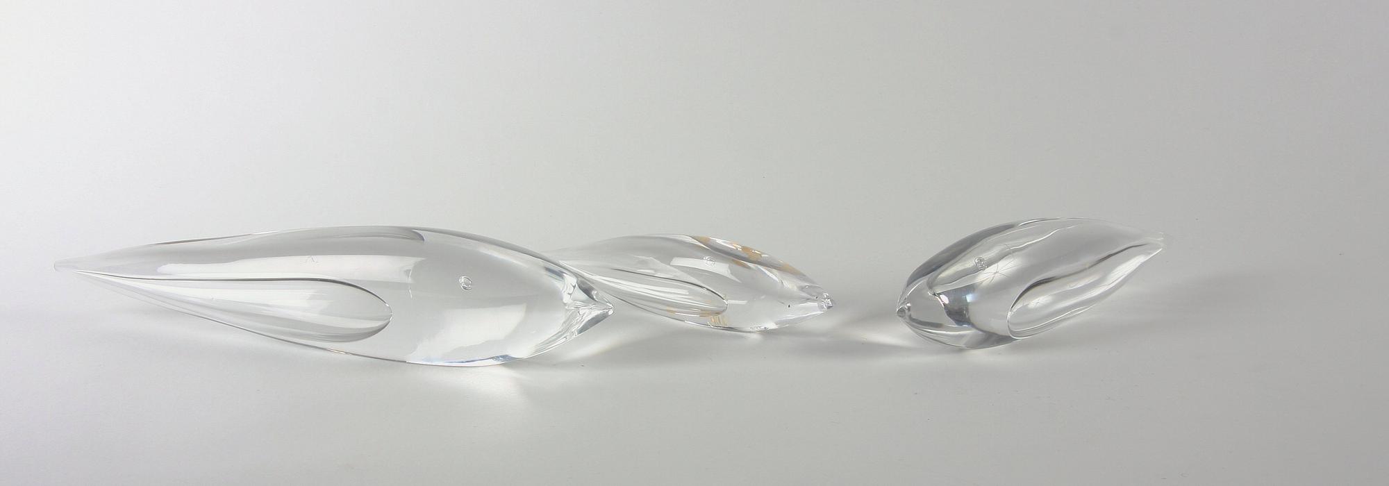 OBJEKT, 3 st, glas, Vicke Lindstrand, Kosta, sign.