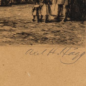 AXEL HERMAN HÄGG, Etching, 1891, signed.