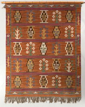 Märta Måås-Fjetterström, drapery, röllakan, "Klosterblomman", approx. 180 x 155 cm, signed MMF.
