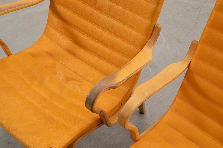 Bruno Mathsson, armchairs 1 pair, "Eva", Karl Mathsson Company, Värnamo, 1973.