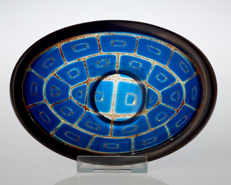 A Sven Palmqvist Ravenna glass bowl, Orrefors, 1960.