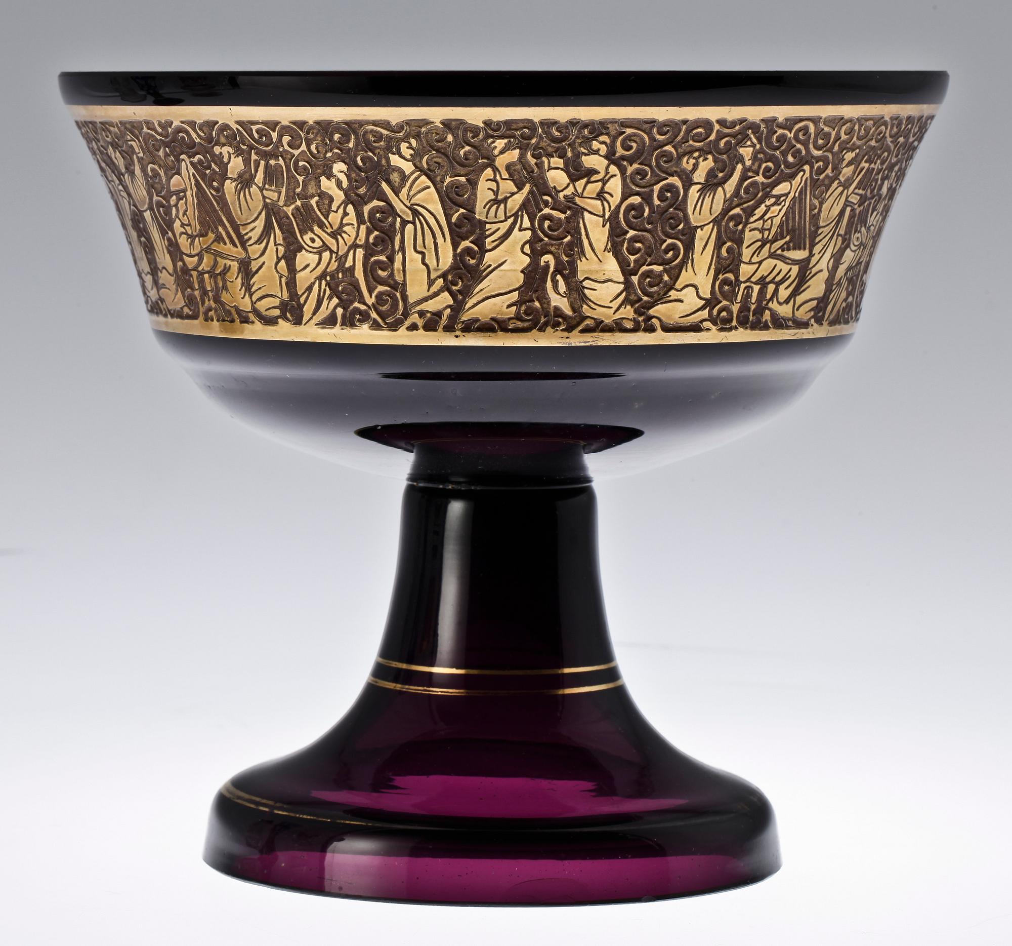 PARTI GLAS, 4 delar, bla Böhmen, 1800-1900-tal.