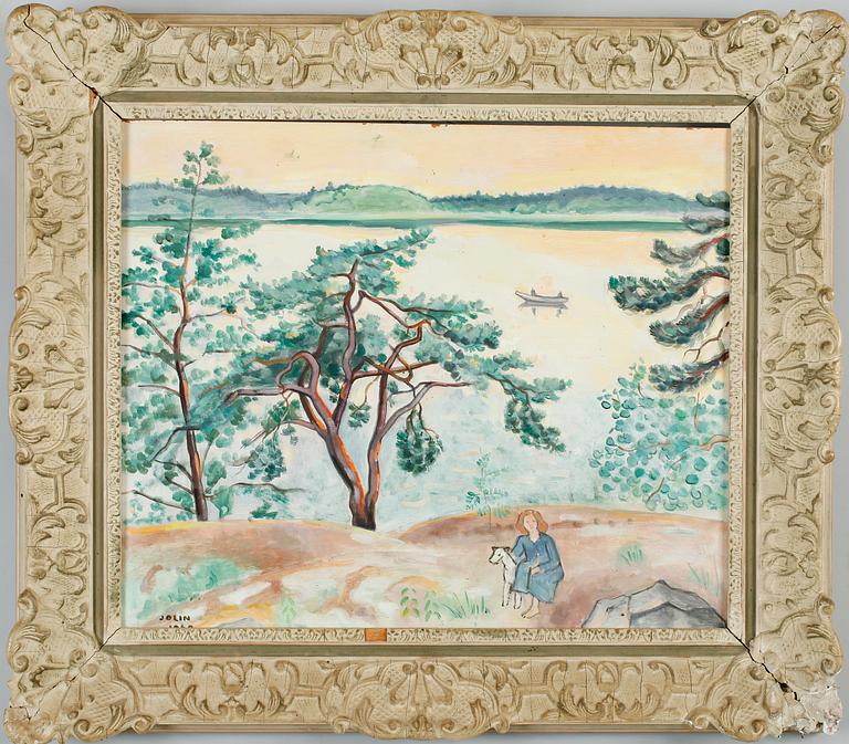 EINAR JOLIN, olja på pannå, sign.