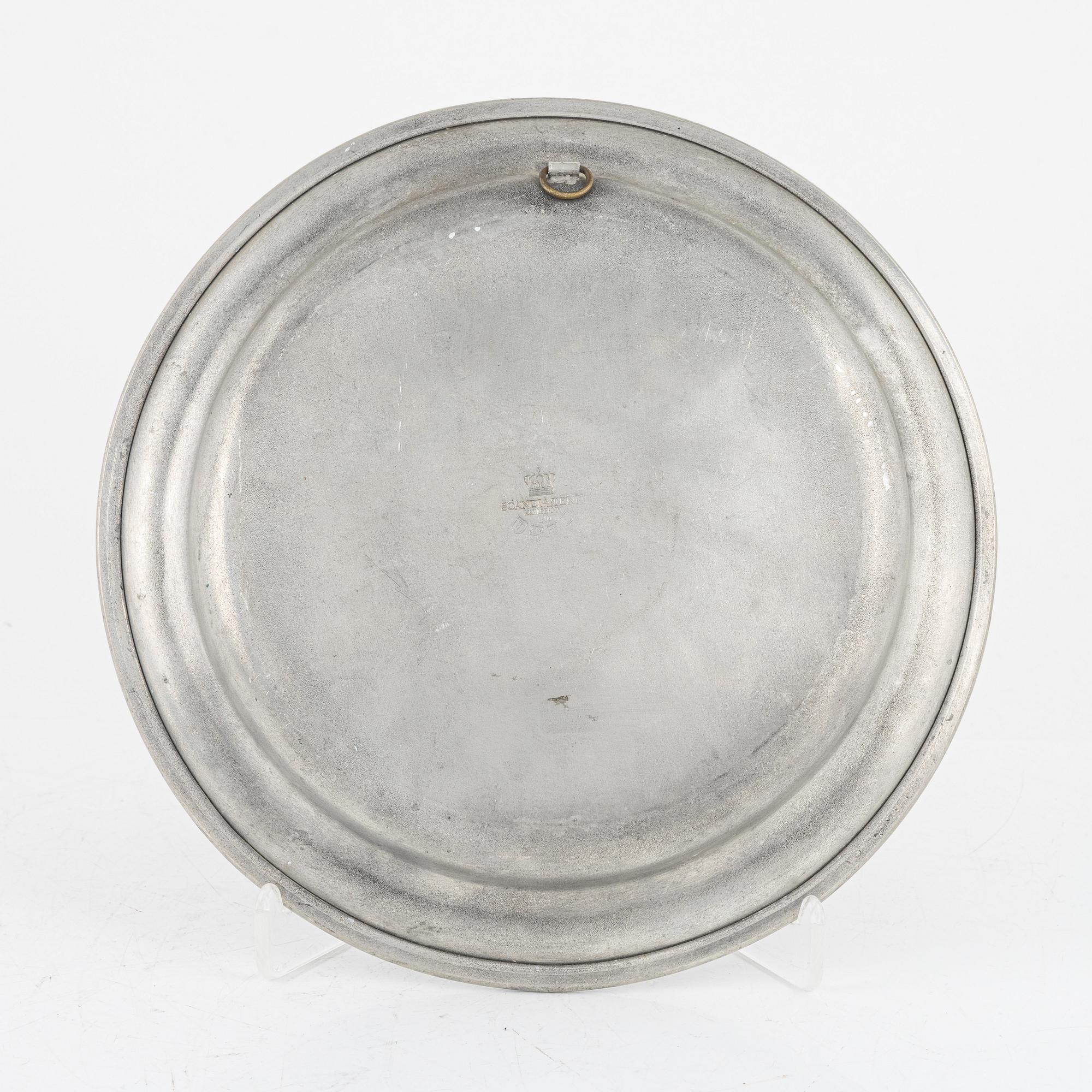 A group of eight Swedish pewter dishes, 18th-20th Century, including Mathias Norling, Jönköping, 1863.