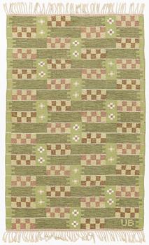 Ulla Brandt, matta, rölakan, sign UB,  1900-talets andra hälft. Ca 205 x 130 cm.