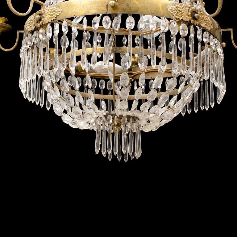 A late gustavian chandelier, early 19th century.