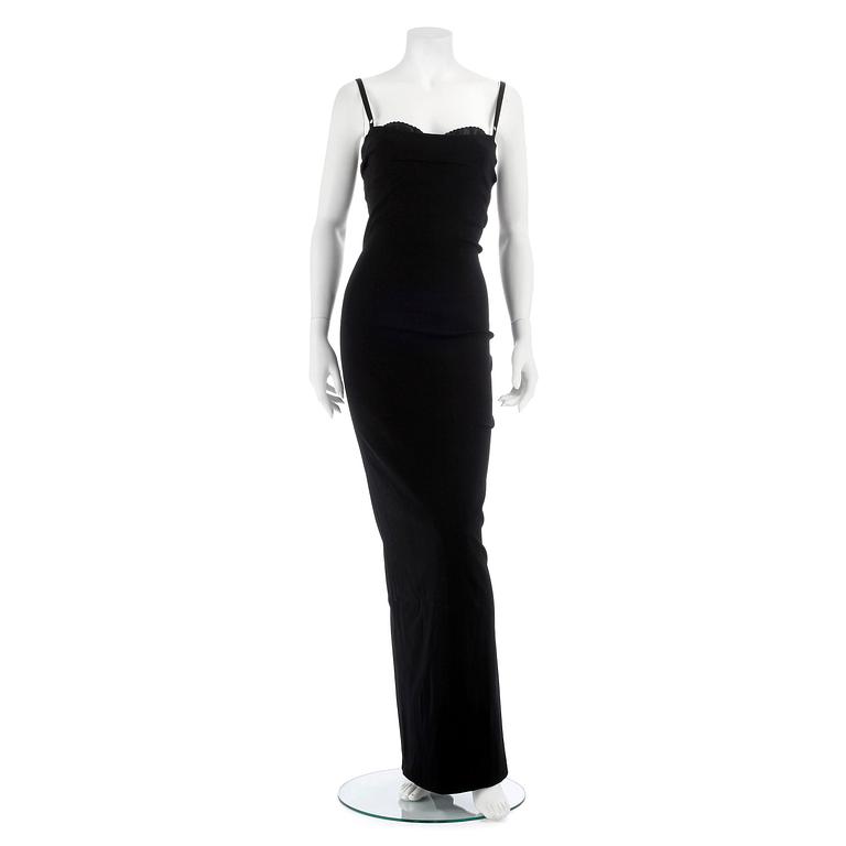 DOLCE & GABBANA, a black evening dress. Italian size 40.