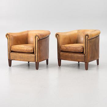 Club chairs, a pair, Bendic International, late 20th century.