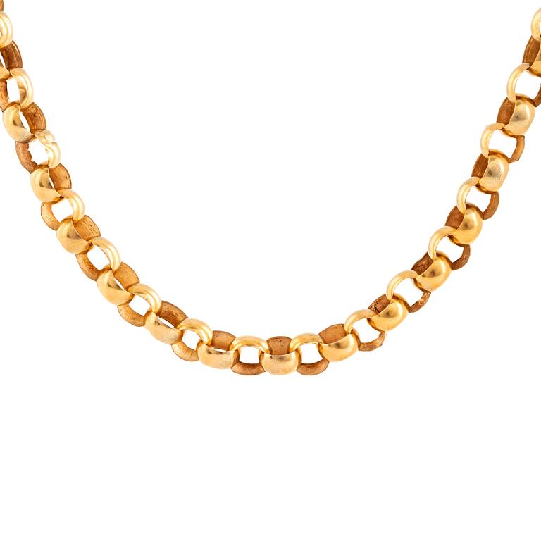 An 18K gold chain.